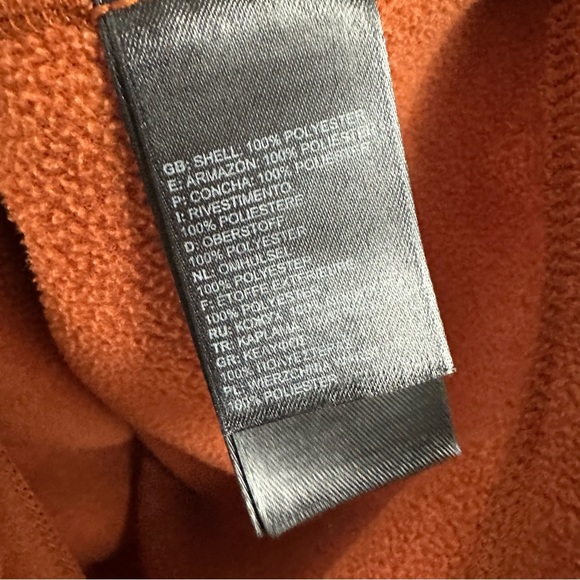 The North Face Orange 1/4 Zip Fleece Jacket Men's Size L - Picture 3 of 5